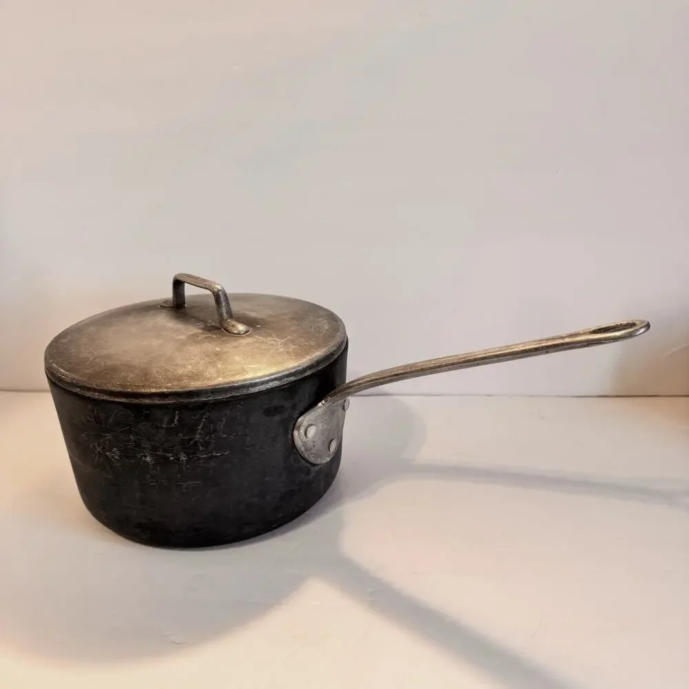Vintage Magnalite GHC 3 Quart Sauce Pot Pan Anodized Cast Aluminum Lid USA Made.